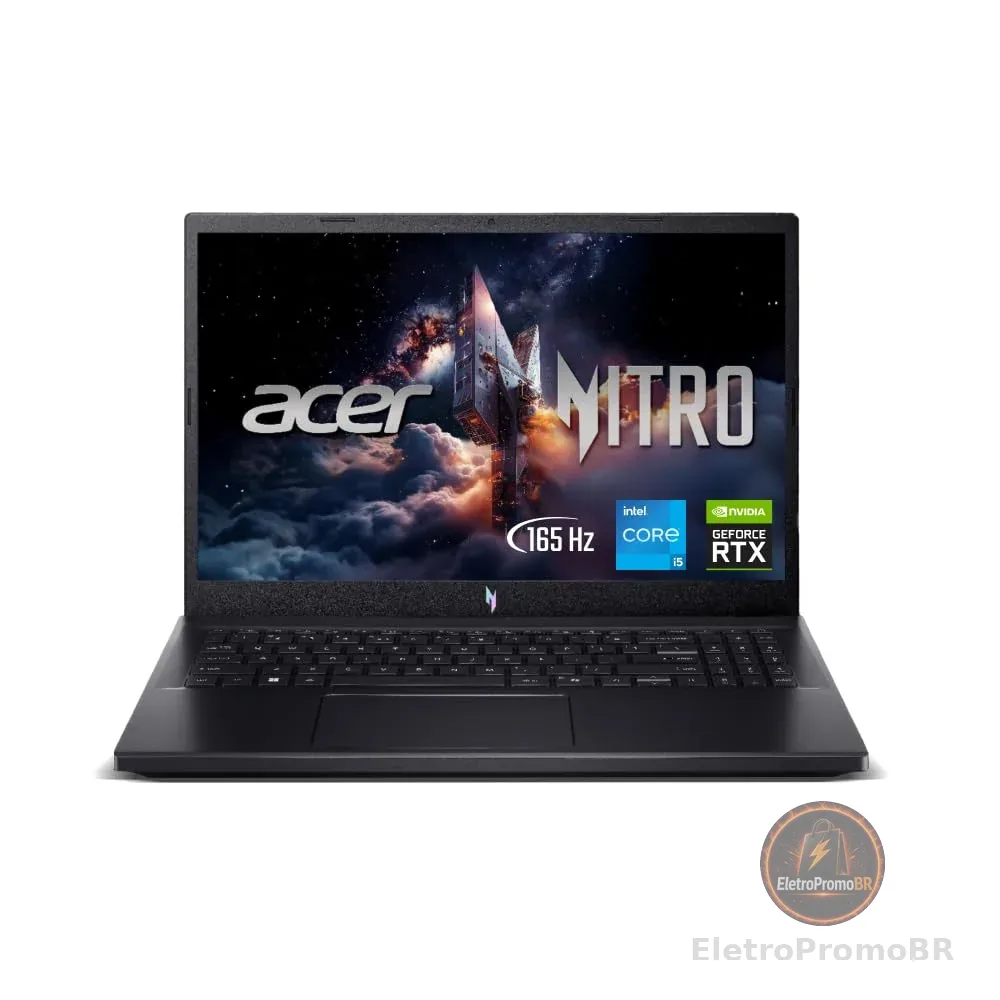 Notebook Acer Nitro V15 ANV15-52-51E4 Intel Core i5 16GB 512GB SSD Tela 15,6 Led IPS 165Hz (RTX 4050) FHD Windows 11
