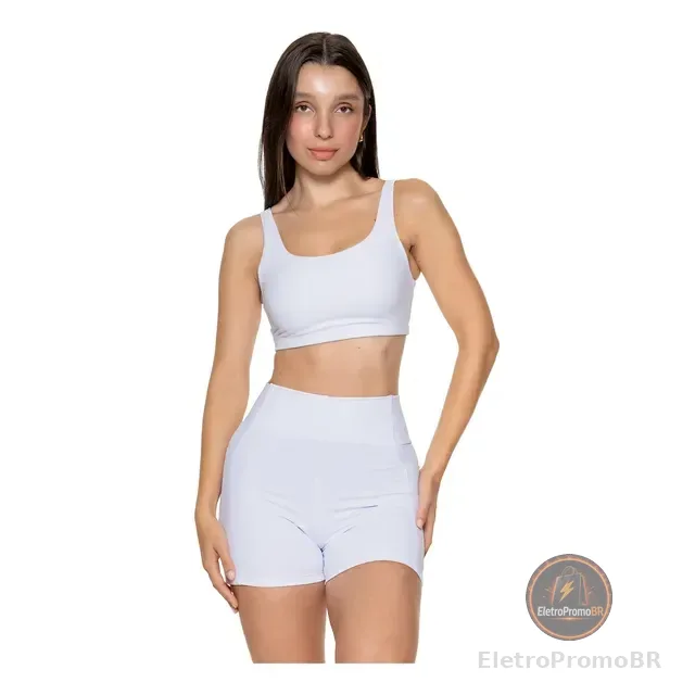 Conjunto Academia Short Bolso Top Duplo Regata Poliamida Fit