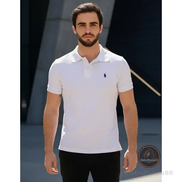 Polo Masculina Camisa Logo Bordado Camiseta Piquet Original