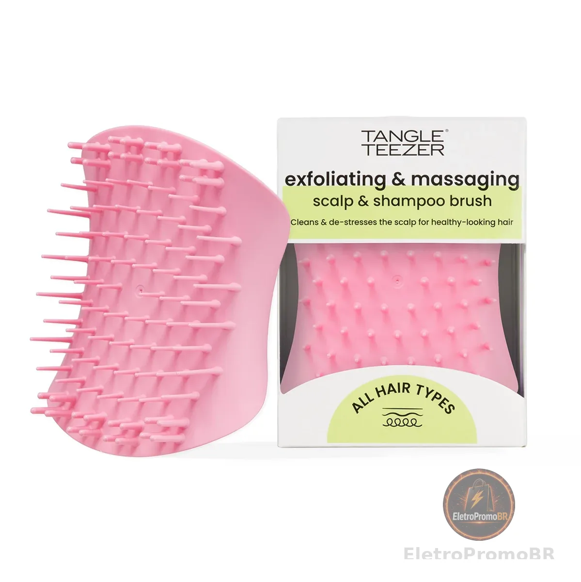 Tangle Teezer - Escova de esfoliação e limpeza do couro cabeludo Scalp Brush Exfoliator. Cor: Rosa