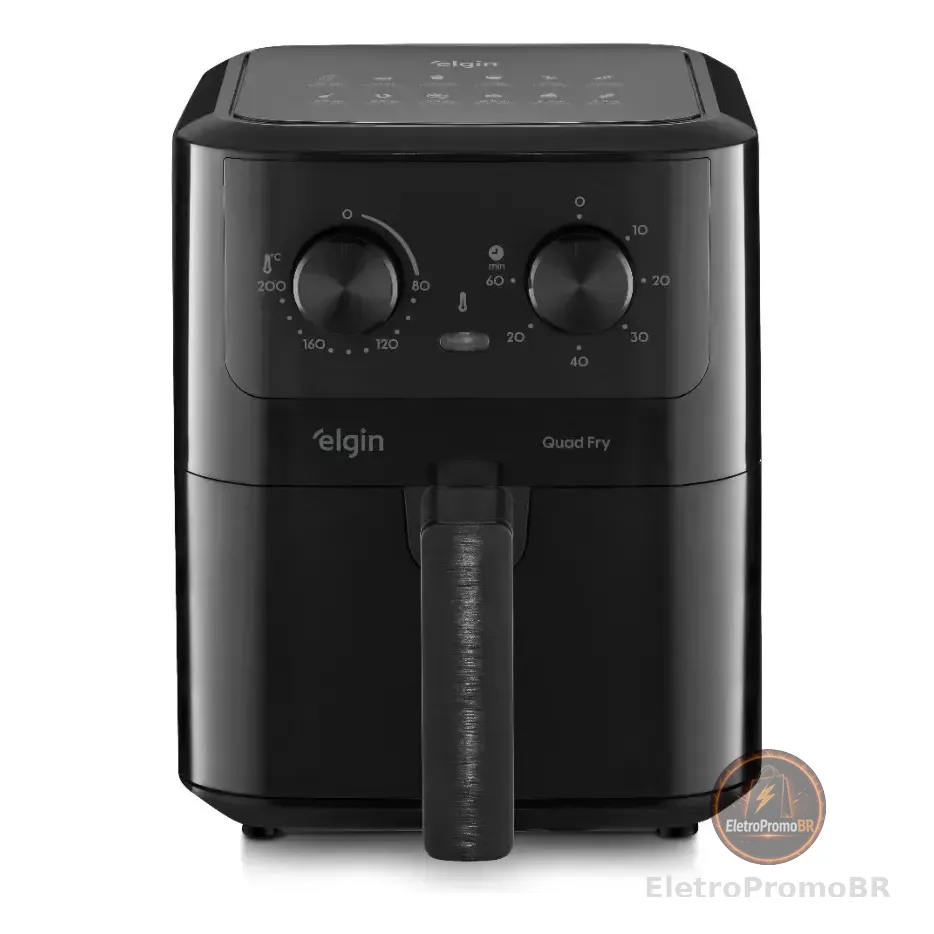 Fritadeira Elétrica Air Fryer Quad Fry Elgin 4,2 L, 1400w Preto 220v