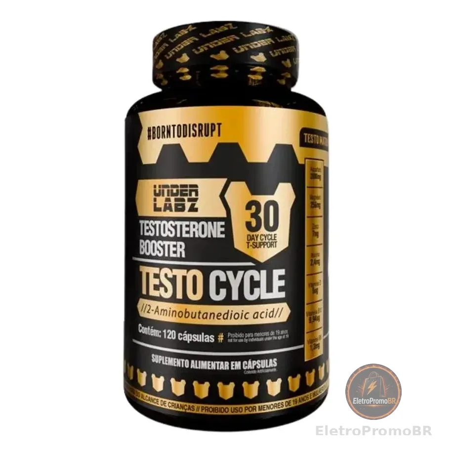Testo Cycle Under Labz Zinco Magnésio Cromo Boro Vitamina D Testo Cycle 120 Cápsulas Sem Sabor