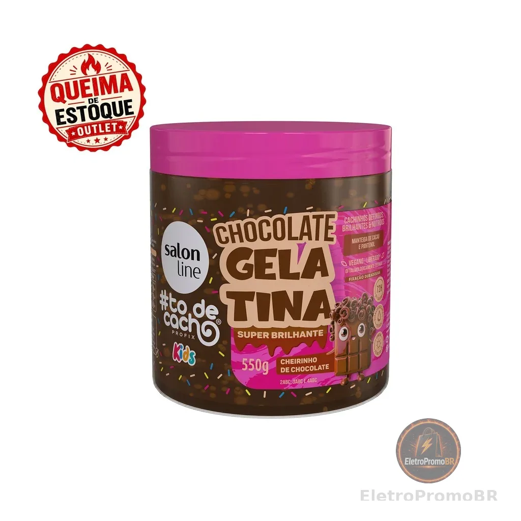 Gelatina Chocolate #todecacho Kids Super Brilhante 550g