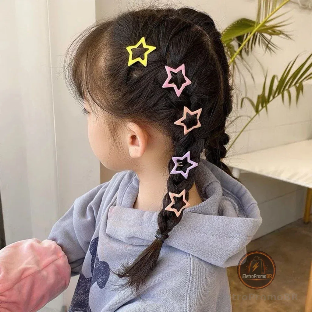 Kit40/80/120 presilia de Cabelo Infantil Estrela Garotas Pentagrama Grampo Bebê Acessórios