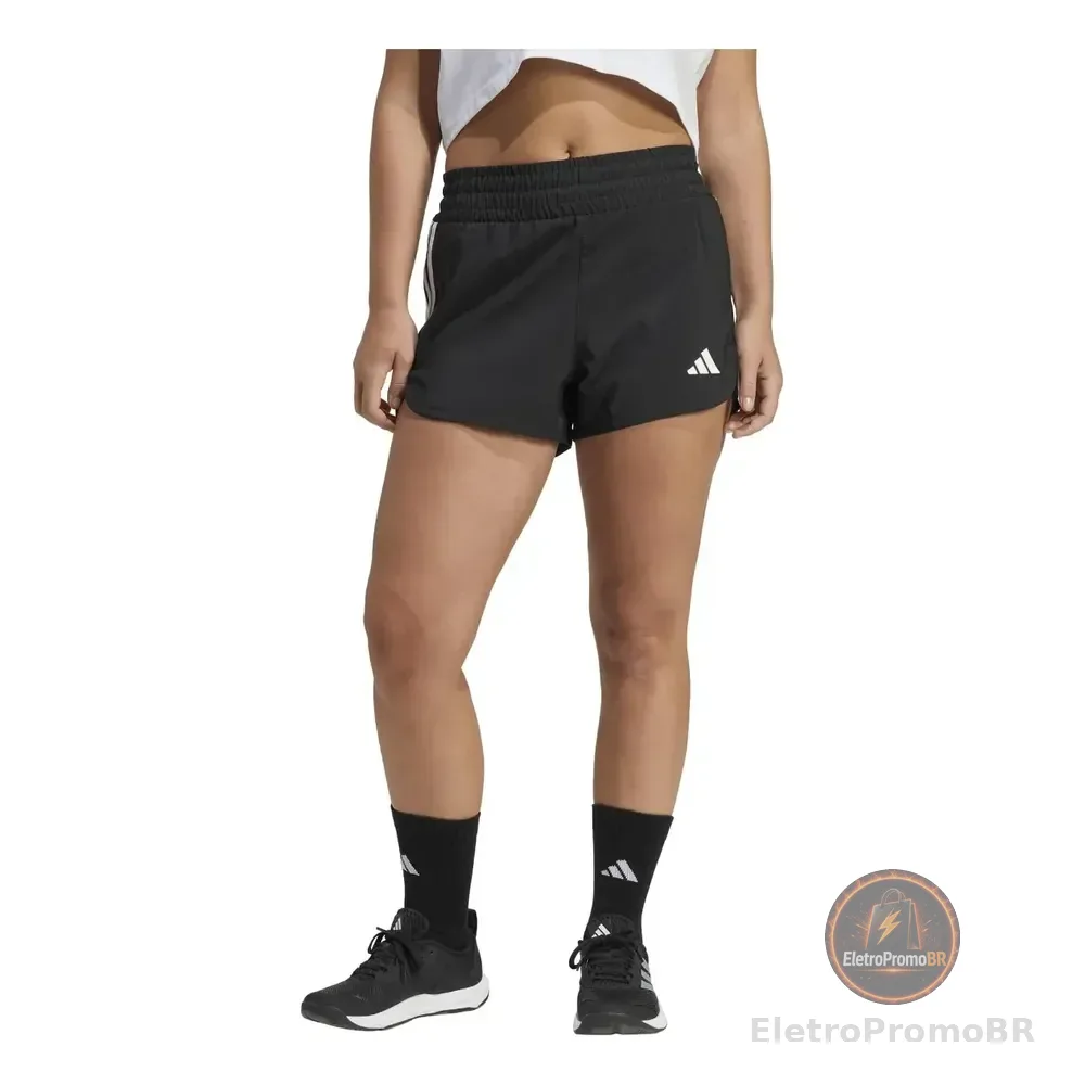 Shorts Feminino Treino Pacer Alto adidas Preto Lisa G