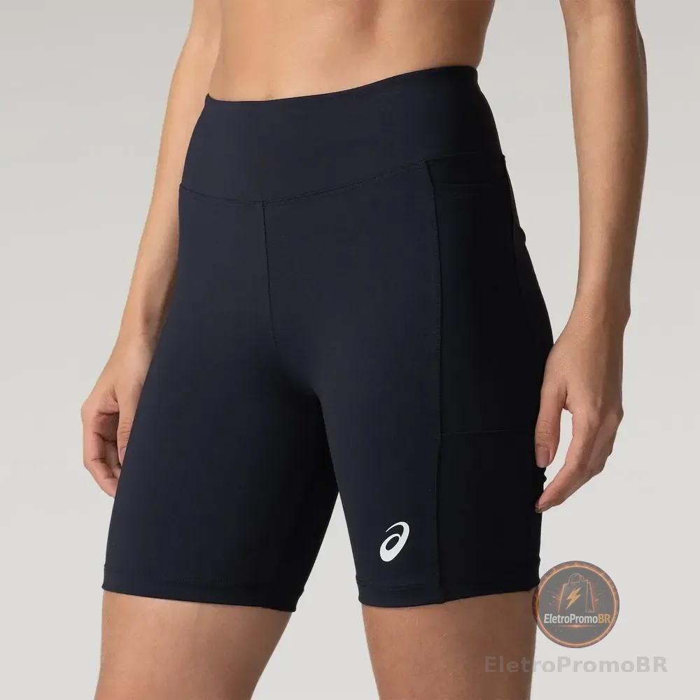Bermuda Baixa Compressão Feminino Asics Cós Baixo Preto Gg