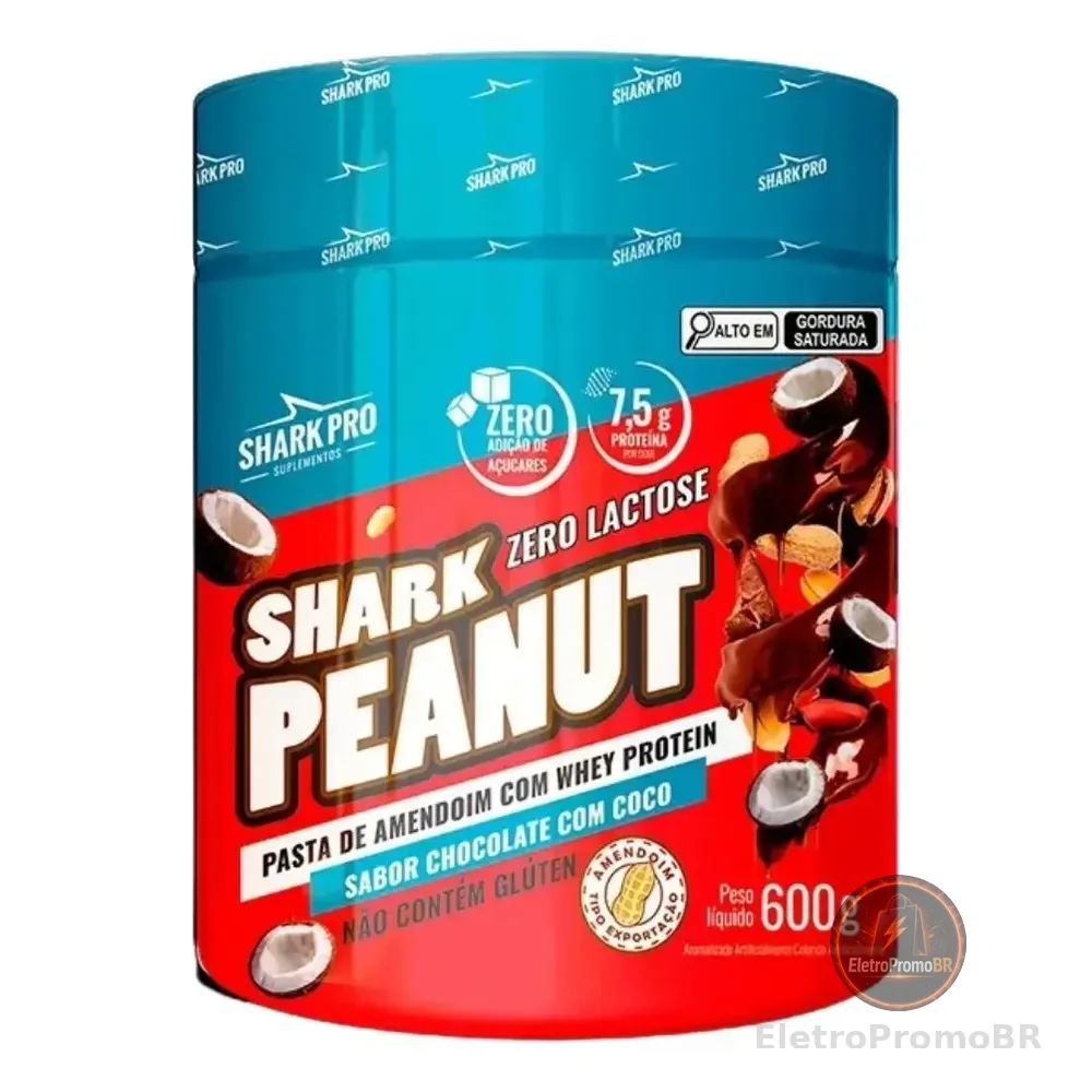 Pasta De Amendoim Sabor Chocolate Com Coco 600g - Shark Pro Temperatura Ambiente