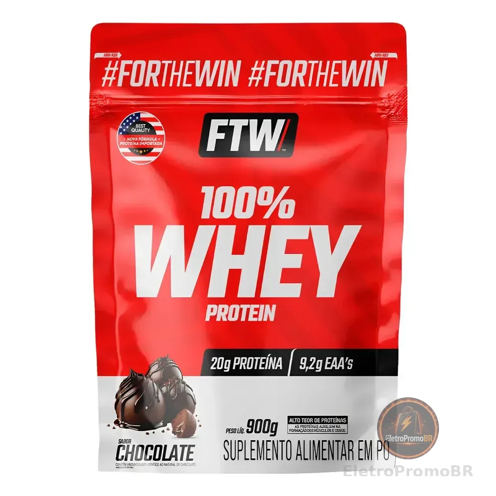 Whey Protein 100% Concentrado Refil 900g Ftw Sabor Chocolate Chocolate