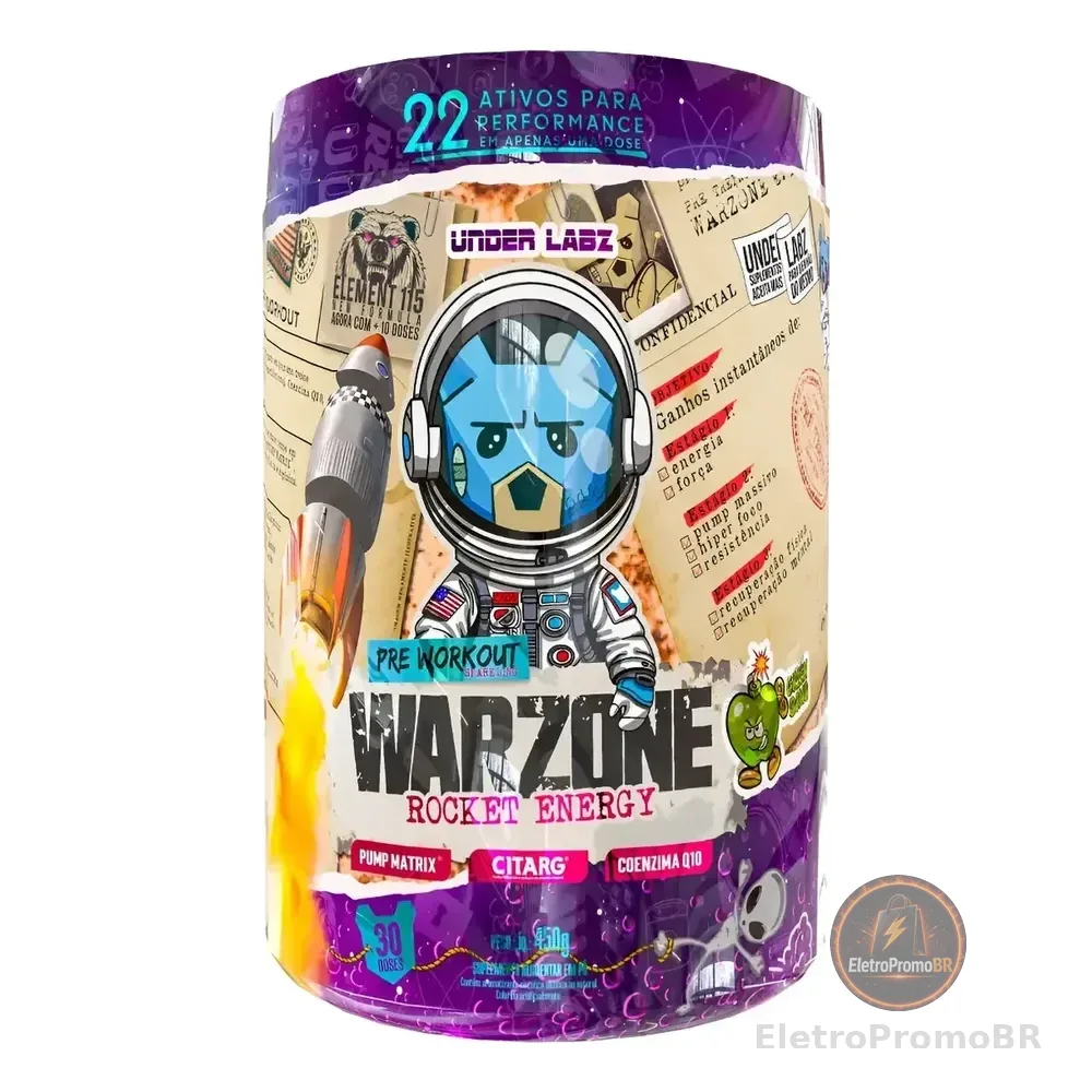 Suplemento Pré Treino Warzone Rocket Pote 450g Under Labz Green Bomb