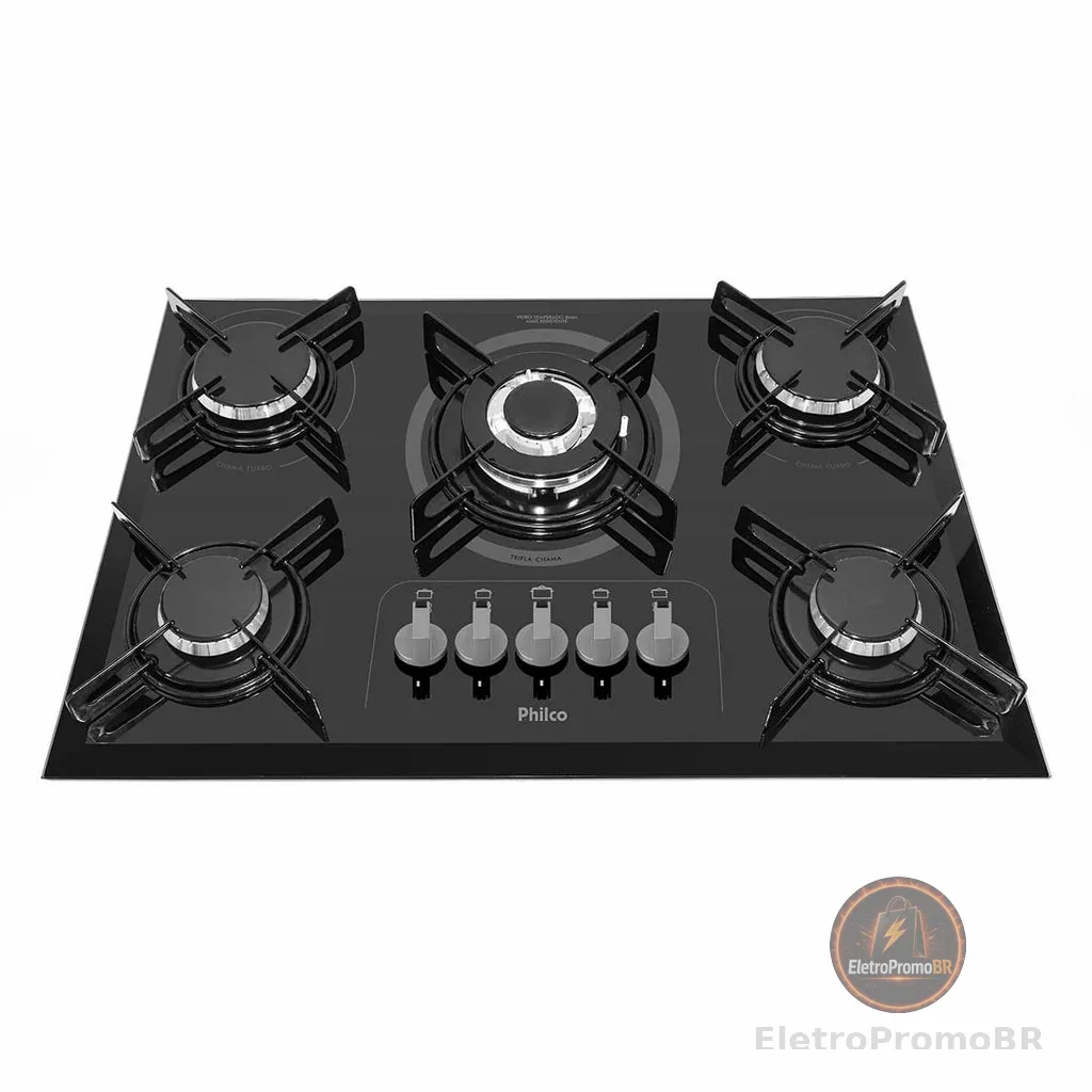 Cooktop 5 Bocas a Gás Philco PCT05TC