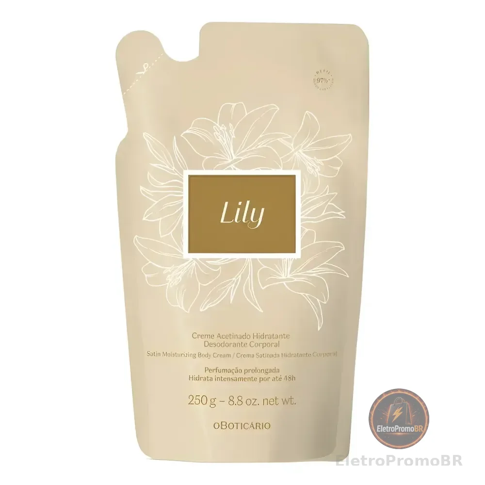 Lily Refil Creme Acetinado Hidratante Desodorante Corp. 250g Lírio