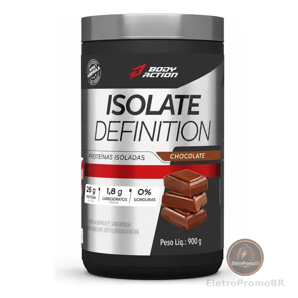 Whey Protein Isolado Isolate Definition Bodyaction 900g Sabor Chocolate