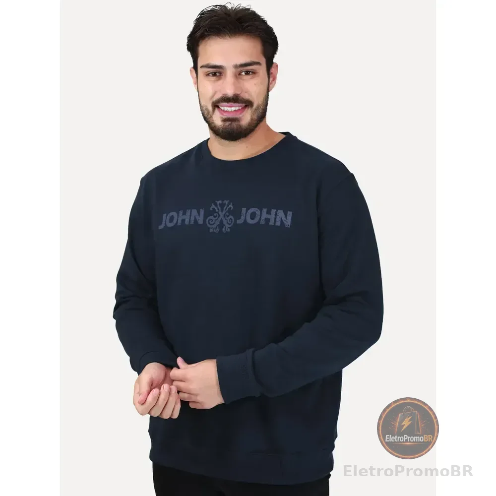 Moletom John John New Basic Logo Rusty Azul Marinho L/g Azul-marinho