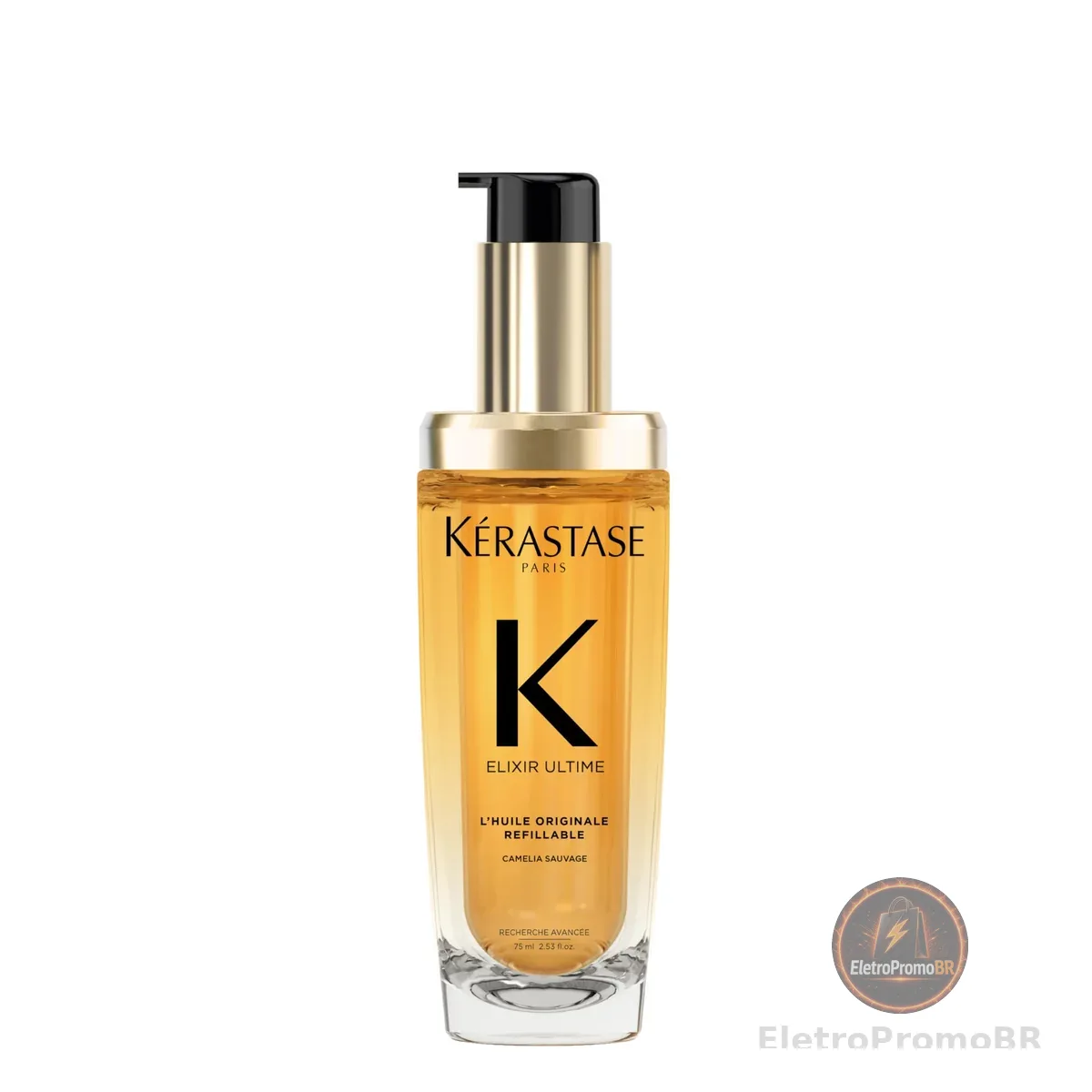 Kérastase Elixir Ultime L'Huile Originale, Óleo Capilar Nutrição Profunda, Brilho Proteção Térmica, Antifrizz e Maciez para Todos os Tipos de Cabelo, 75ml
