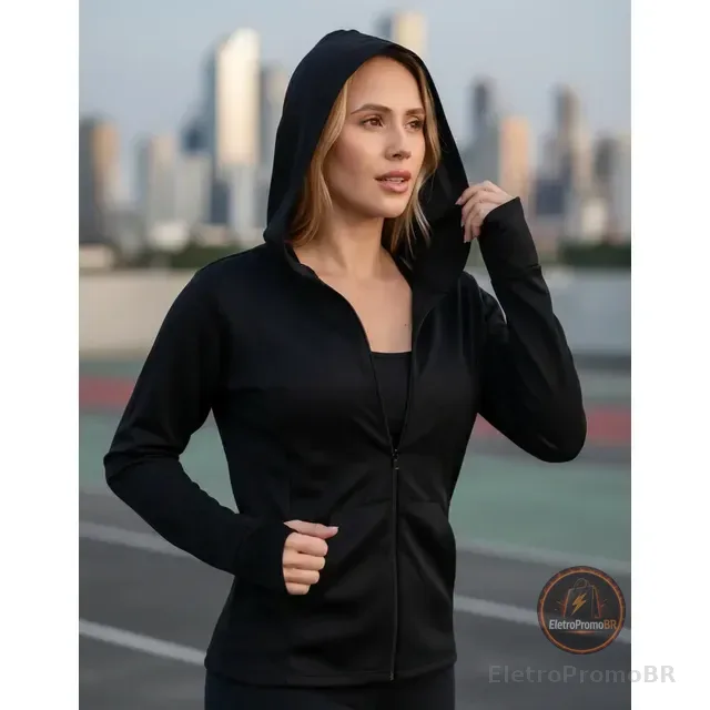 Jaqueta Esportiva Com Capuz, Roupa Fitness, Academia Dry Fit