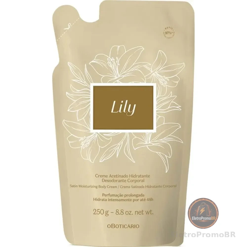 Refil Hidratante Corporal Lily 250g - O Boticário Bouquet Floral