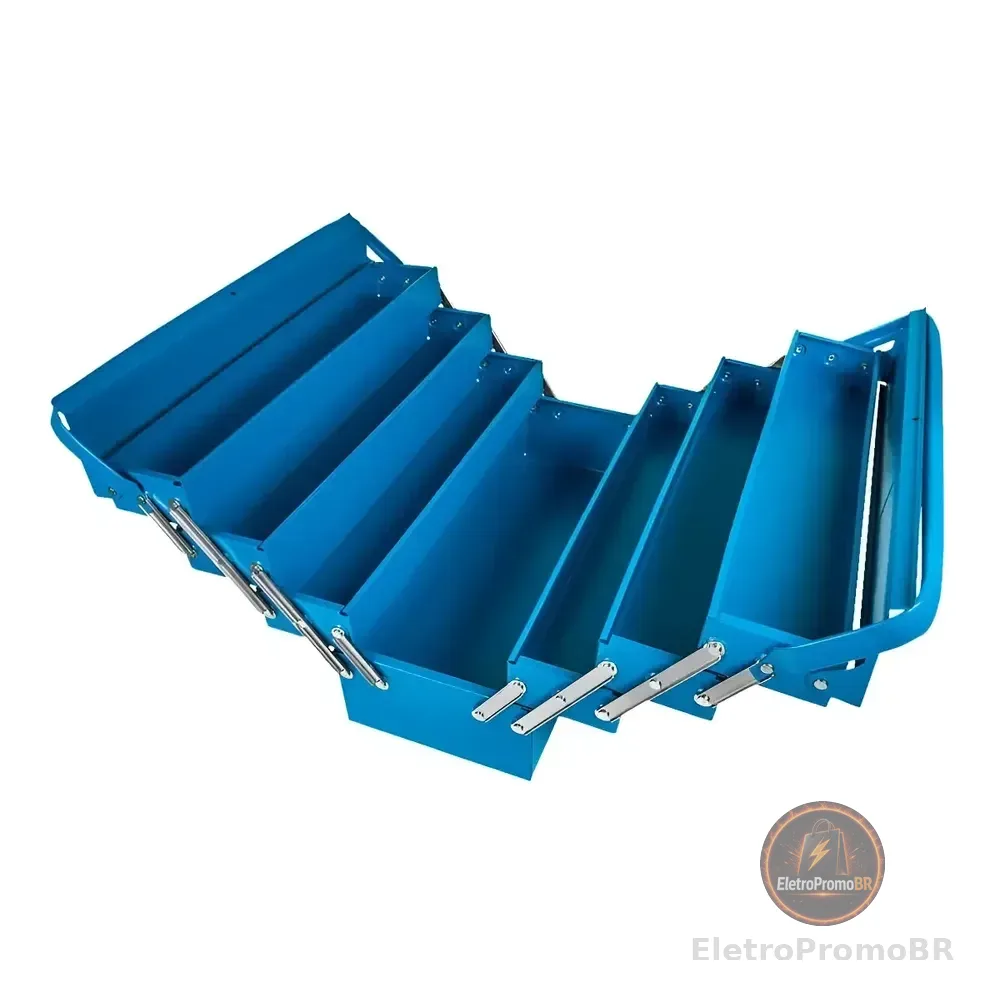 Caixa De Ferramentas Sanfonada Tramontina 7 Gavetas Azul