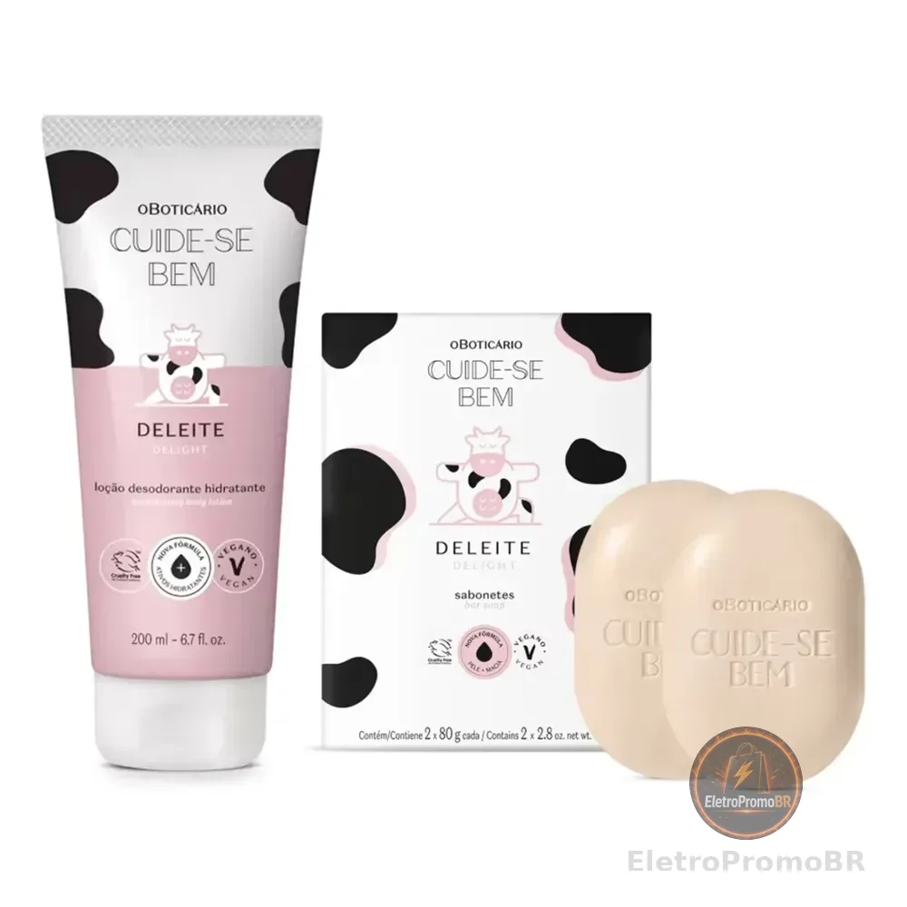 Combo Cuide-bem Deleite: Refil Loção Corporal 200ml + Sabone