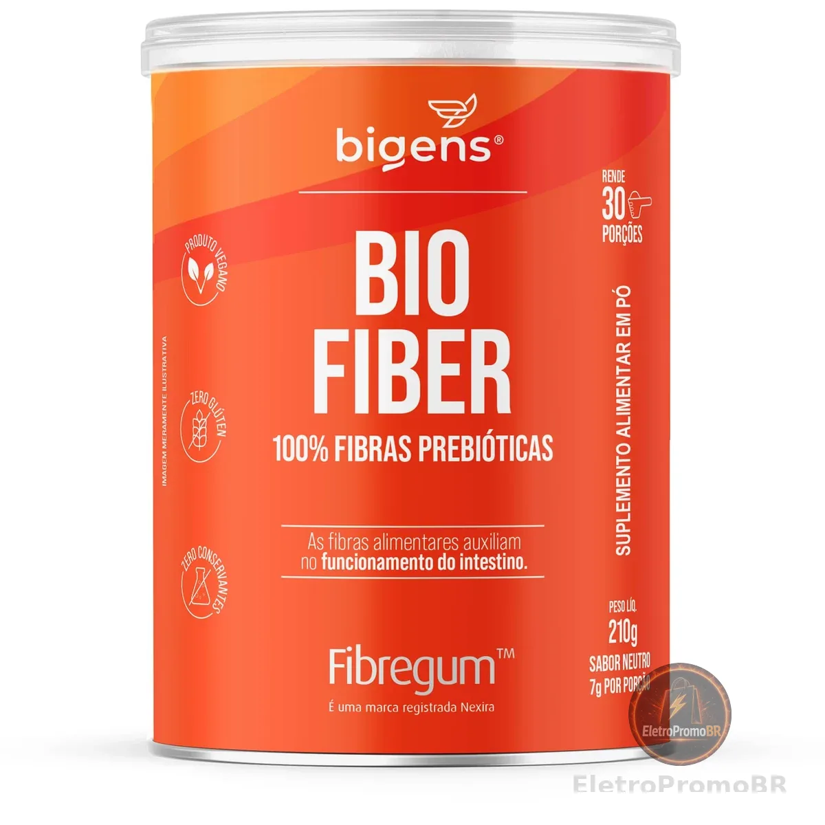 Bio Fiber, 100% fibra solúvel prebiótica, Fibregum™, Goma Acácia, 210g, Biogens