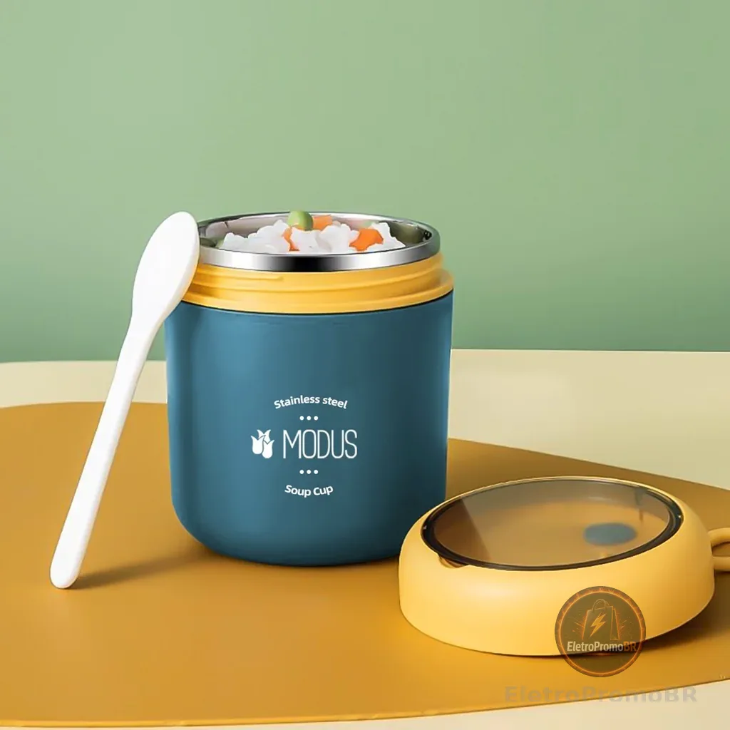 MODUS 530ml Marmita Lancheira Térmica Com a Colher Pote Para Crianças de 304 Aço Inoxidável Forro Para Sopas Caldos