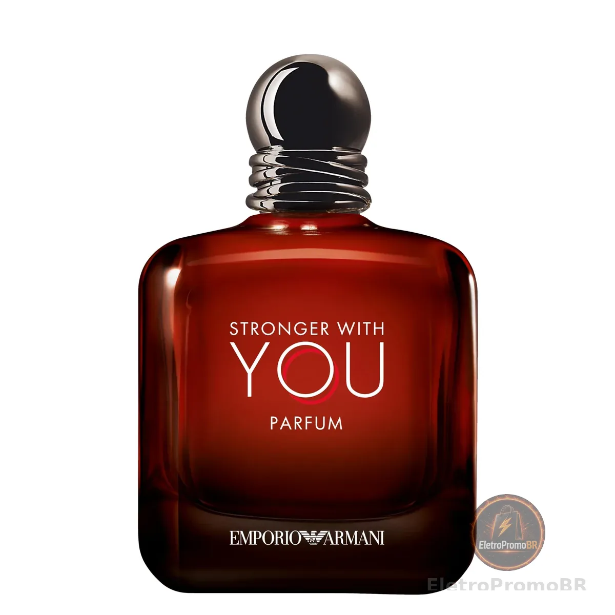 Armani Beauty, Stronger With You Parfum, Giorgio Armani Perfume Masculino, Fragrância Fougère Ambarada e Amadeirada com Notas de Baunilha Picante, Couro, Pimenta Rosa e Lavanda