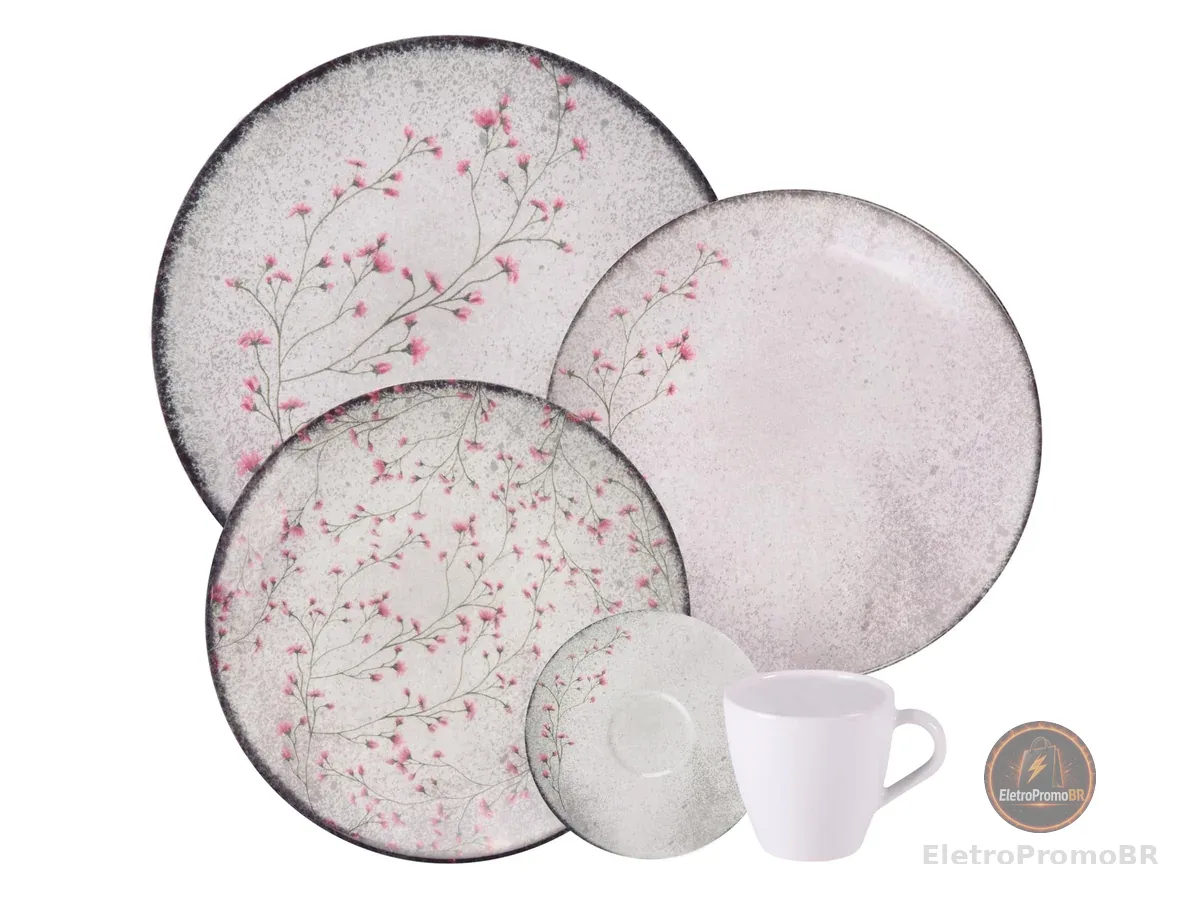 Tramontina Aparelho de Jantar Floralis em Porcelana Decorada 20 Peças