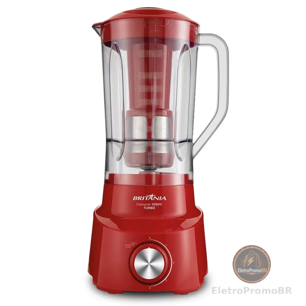 Liquidificador, Diamante, 900w, Vermelho, 110v, Britânia