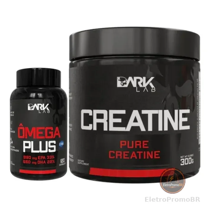 Ômega Plus 120 Caps + Creatina 300g 100% Pura Dark Lab