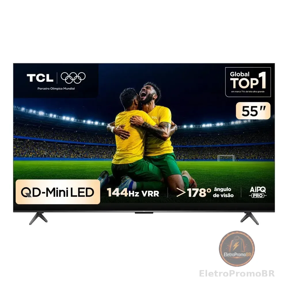 Smart Tv Tcl 55 Polegadas Qled Mini Led 4k C6k Wifi Bluetooth Google Tv 4 Hdmi 144hz Hdr10+ 55c6k