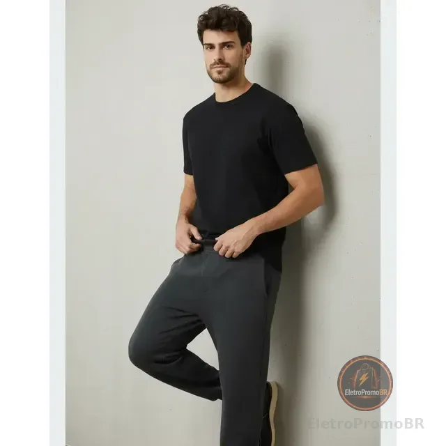 Calça Moletom Masculina Inverno Lisa Peluciada Hering Jogger