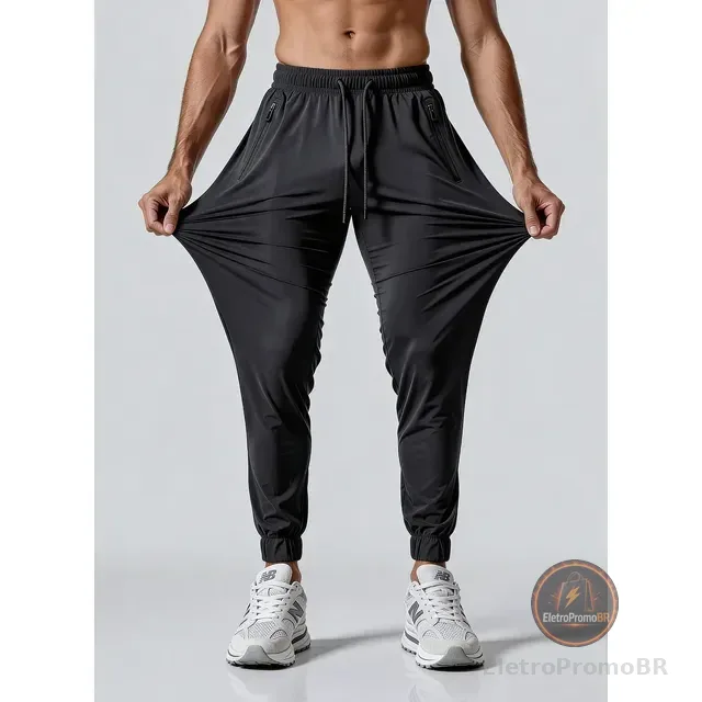 Calça Jogger Masculina Poliamida Slim Fitness Treino Esporte