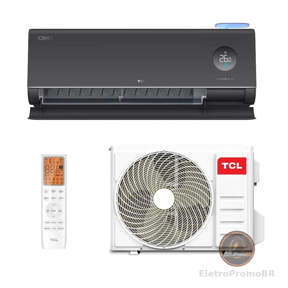 Ar Condicionado Split Hi Wall TCL FreshIN 3.0 Inverter Preto 12.000 Btus Frio 220v R-32