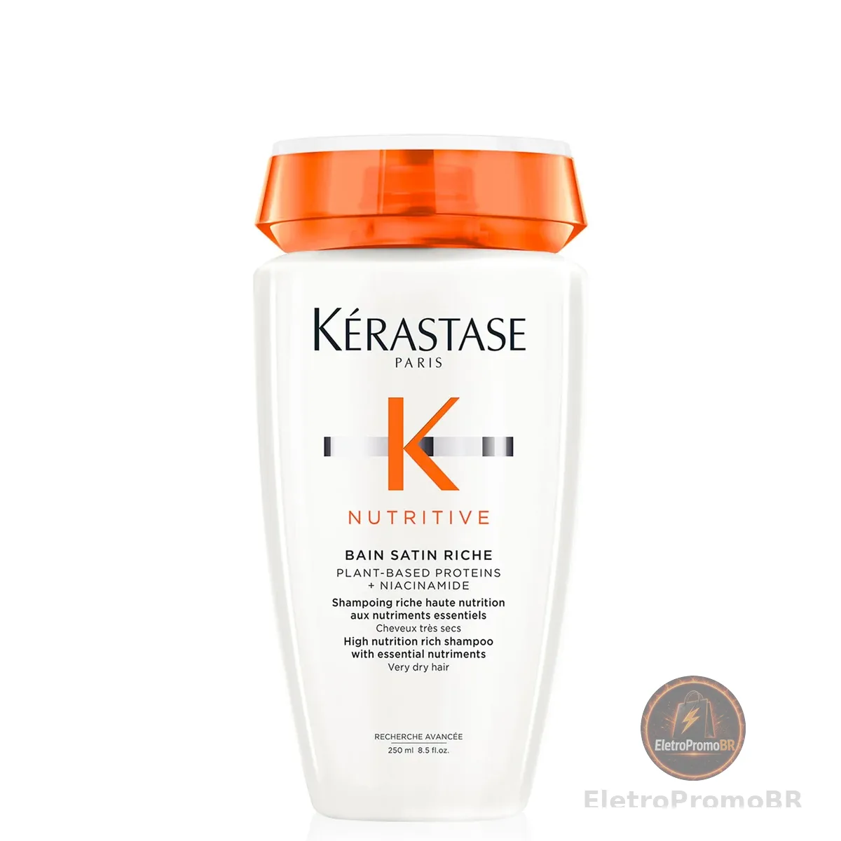 Kérastase Nutritive Bain Satin Riche Shampoo Nutritivo para Cabelos Finos e Médios, Secos e Ressecados, Nutrição Profunda com Ativos Anti-ressecamento 250ml