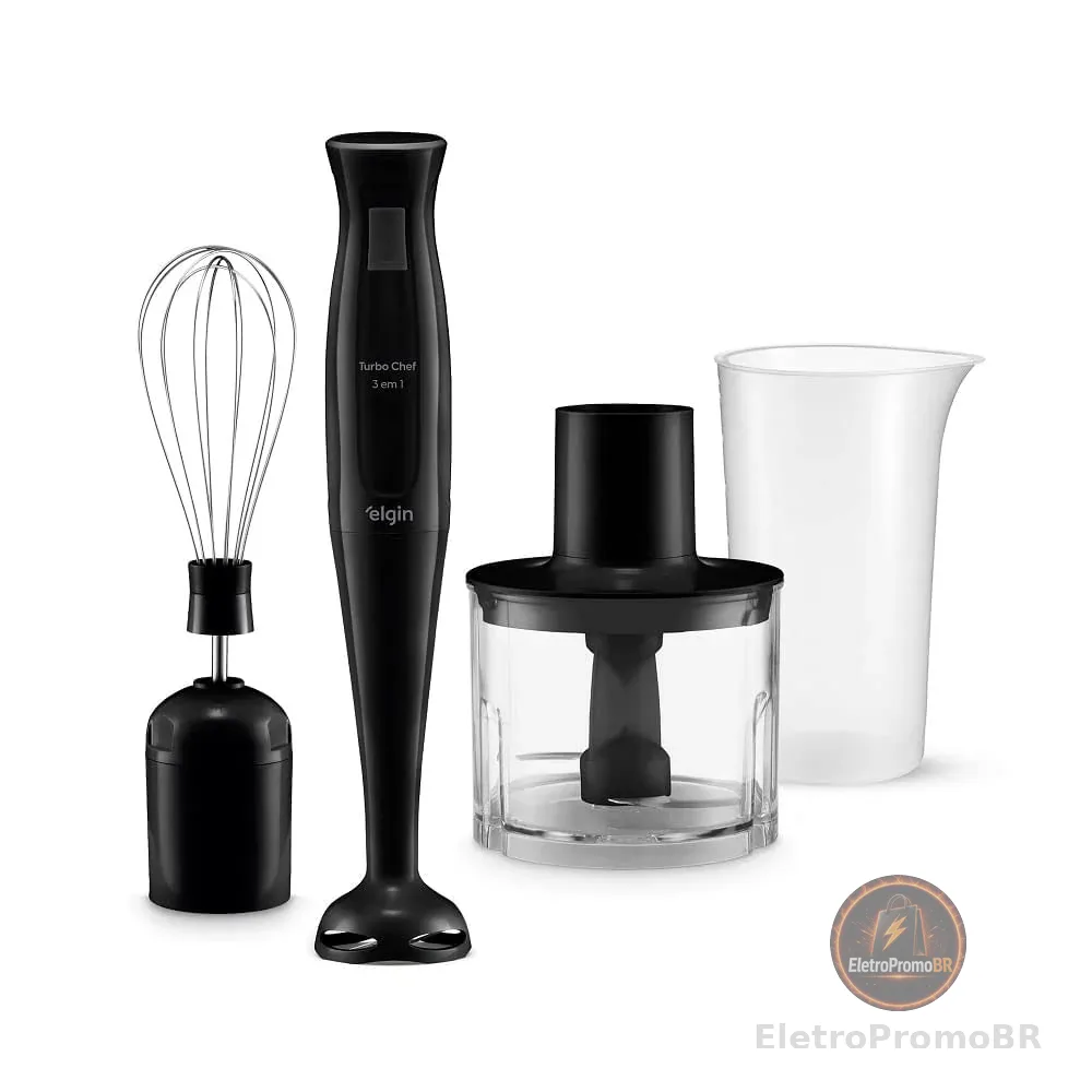 Mixer Vertical Turbo Chef Elgin 3 em 1 200W Preto 110v