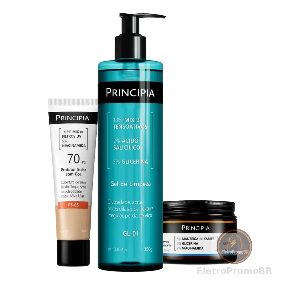 Principia Kit Protetor Cor 1.0 + Limpeza + Hidrata