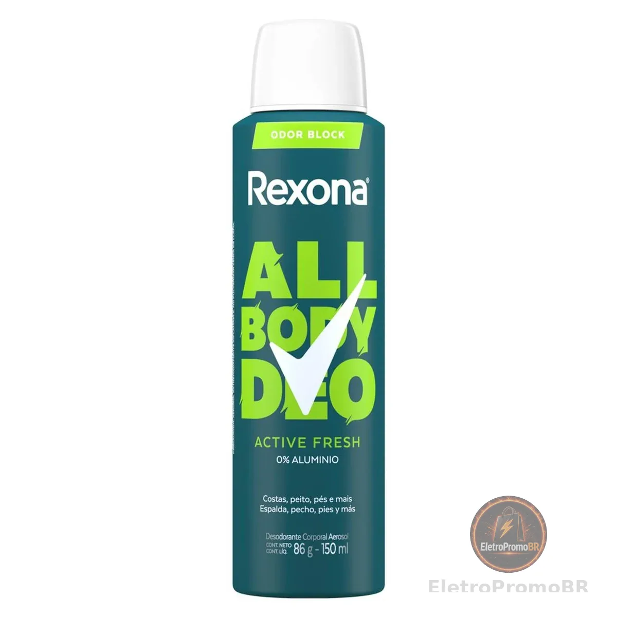 Rexona All Body, Desodorante Corporal Aerossol, Para o Corpo Todo, Active 150ml