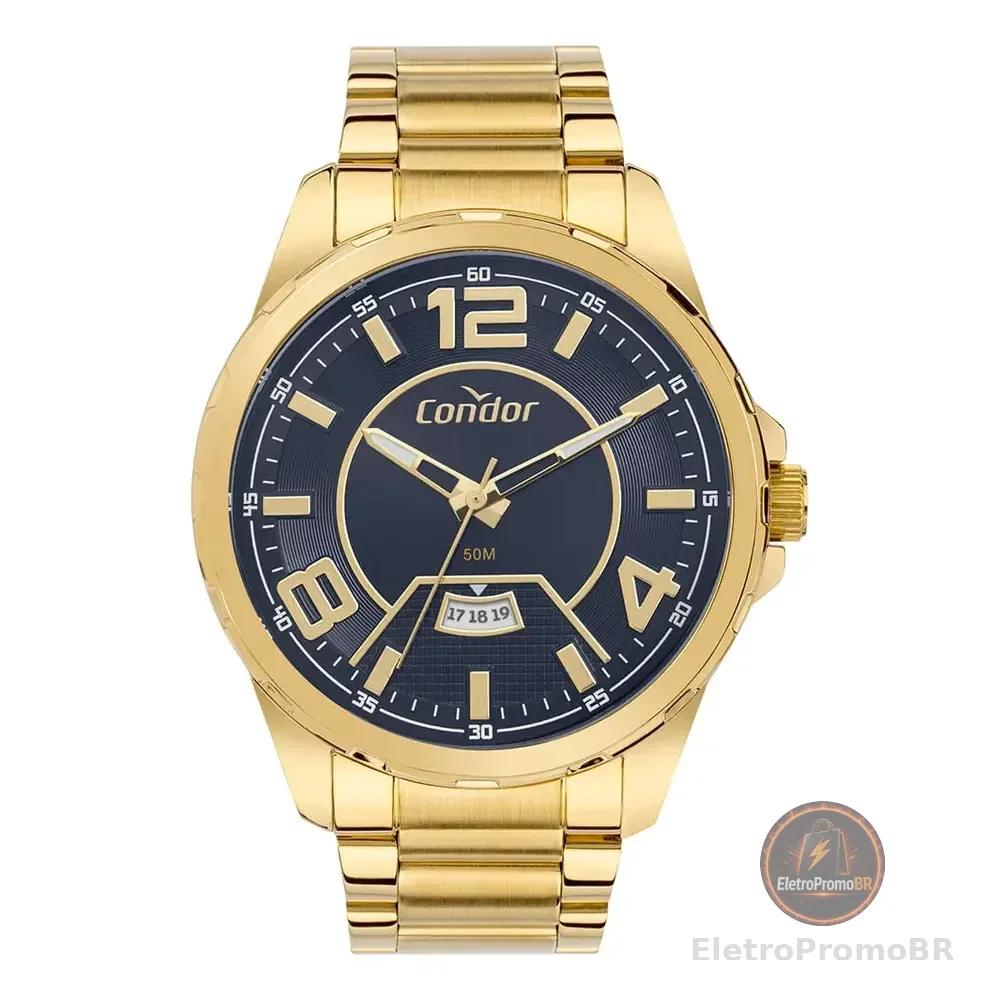 Relógio Condor Masculino Speed Dourado - Co2117br/4a Dourado Dourado Azul