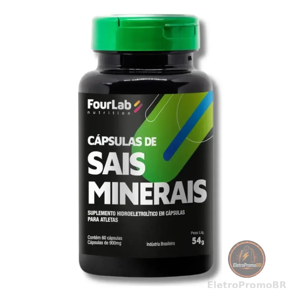 Cápsulas Sais Minerais Ciclismo 60 Caps Fourlab Sem Sabor Desidratação