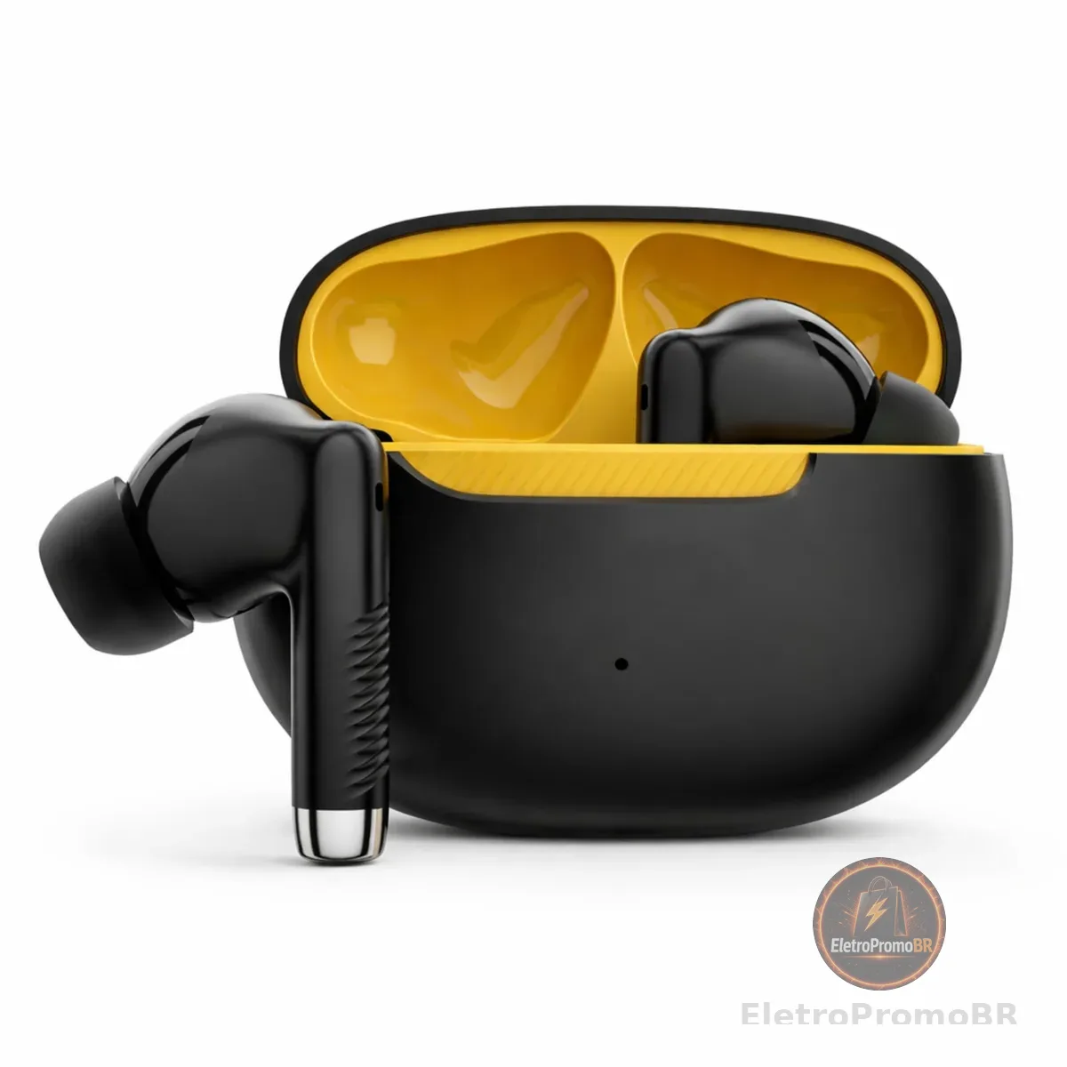Fone de Ouvido Bluetooth 5.4 TWS Preto Sem Fio com Microfone, Controle Touch, Estojo Carregador USB-C, Até 16h com Estojo, Encaixe Intra-Auricular com Redução de Ruído, Android e iPhone