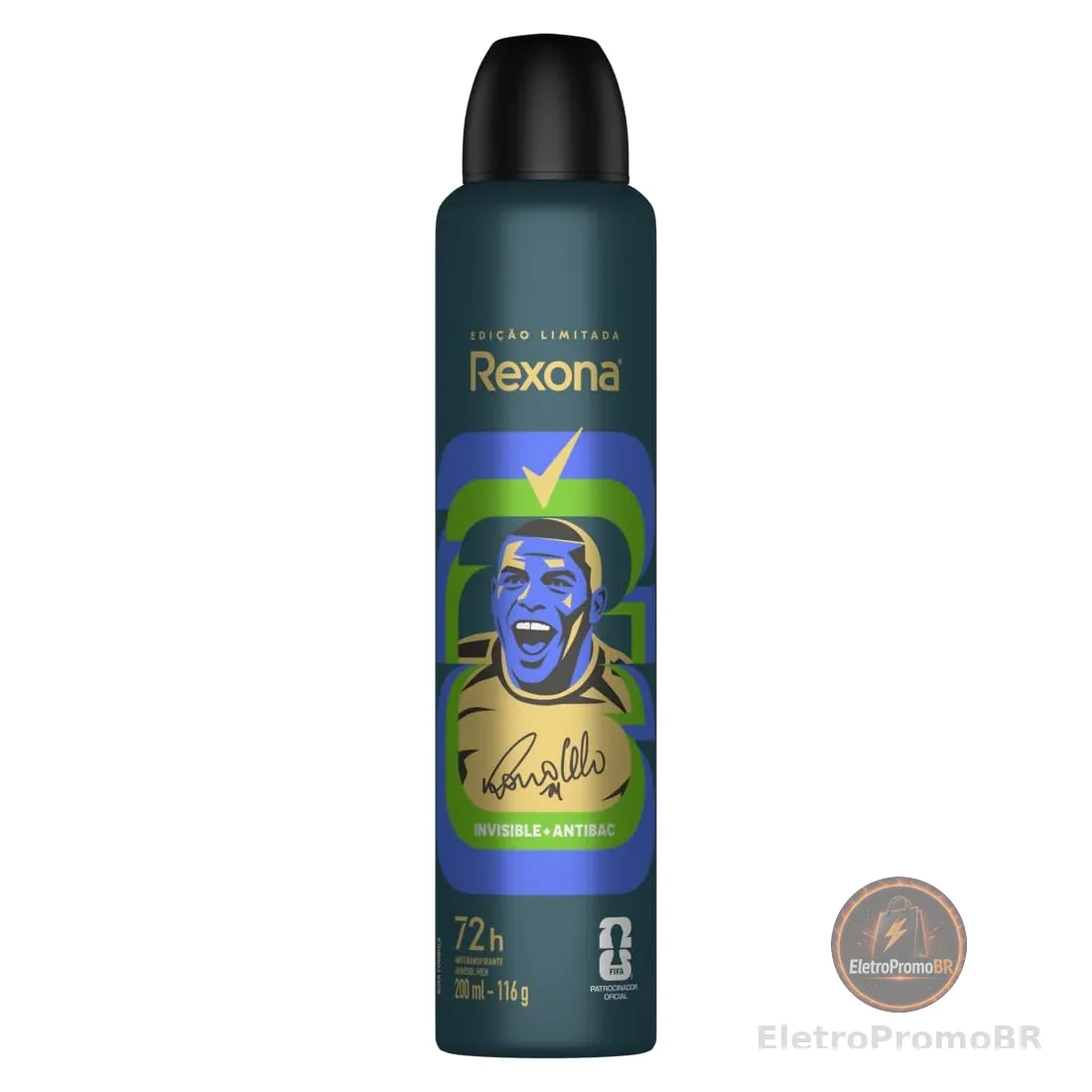 Rexona Men Antitranspirante Aerossol Ronaldo Invisible + Antibac 200ml - Edição Limitada FIFA 26