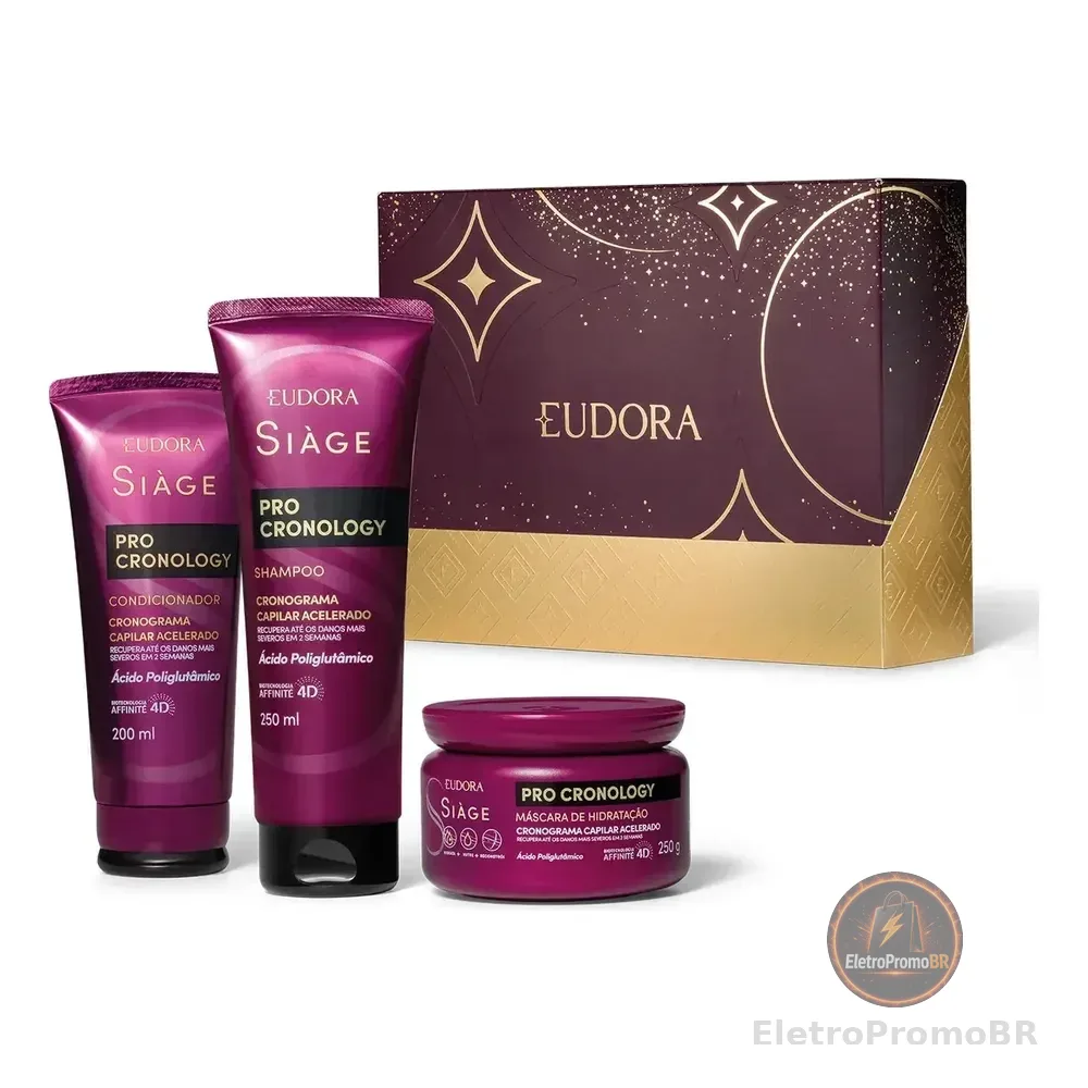 Shampoo, Condicionador E Máscara Eudora Siàge Pro Cronology Hidratação De 450ml