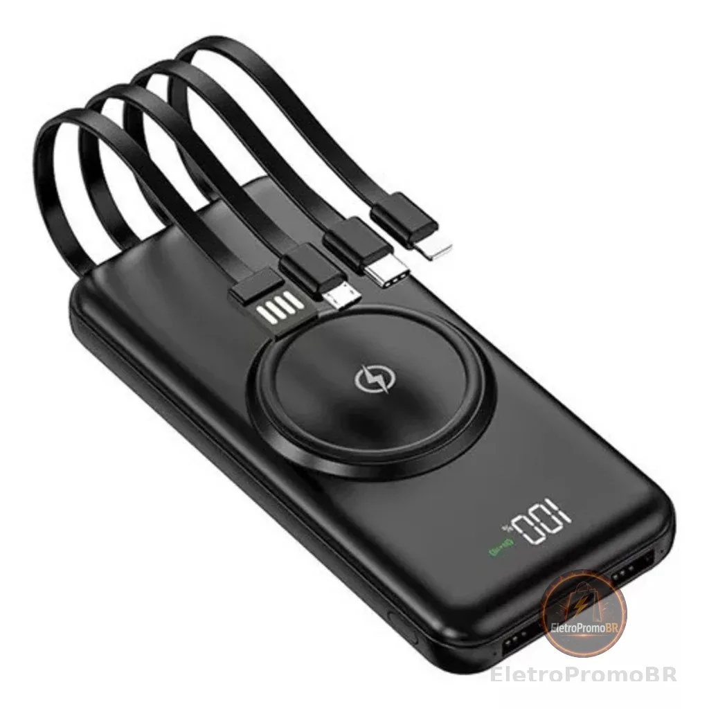 CARREGADOR BATERIA POWER BANK 10000 INDUÇÃO UNIVERSAL