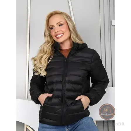 Jaqueta Bobojaco Feminina Puffer Impermeavel Capuz Removível