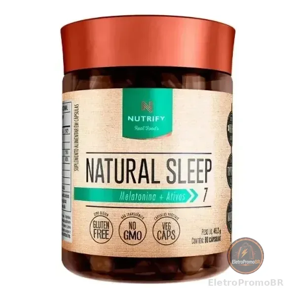 Natural Sleep Melatonina + Ativos 60 Cápsulas Nutrify Sem Sabor Neutro