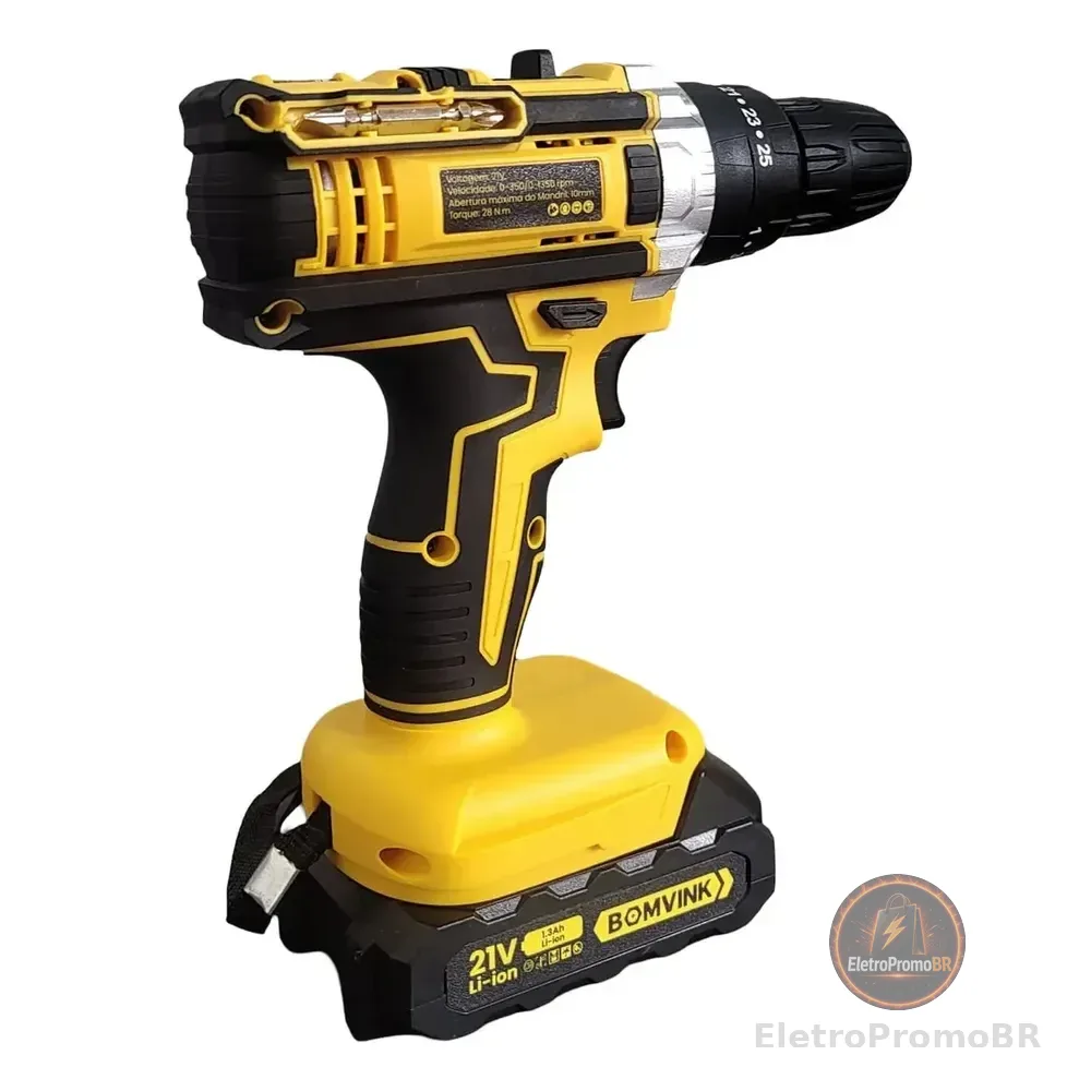 Parafusadeira Furadeira De Impacto Bomvink9961 127v/220v 60hz Amarelo 127/220v