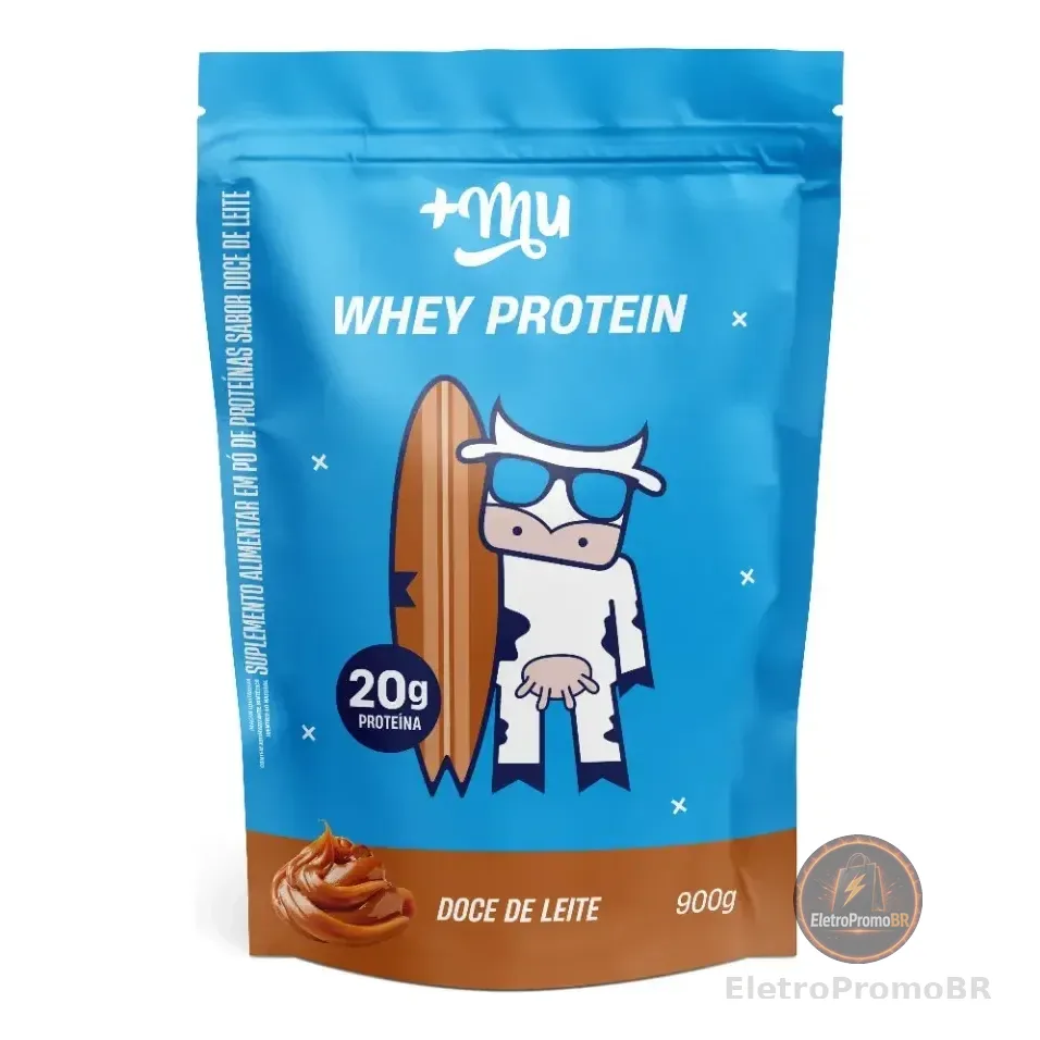 Whey Concentrado 20g De Proteína Refil 900g +mu Doce De Leite