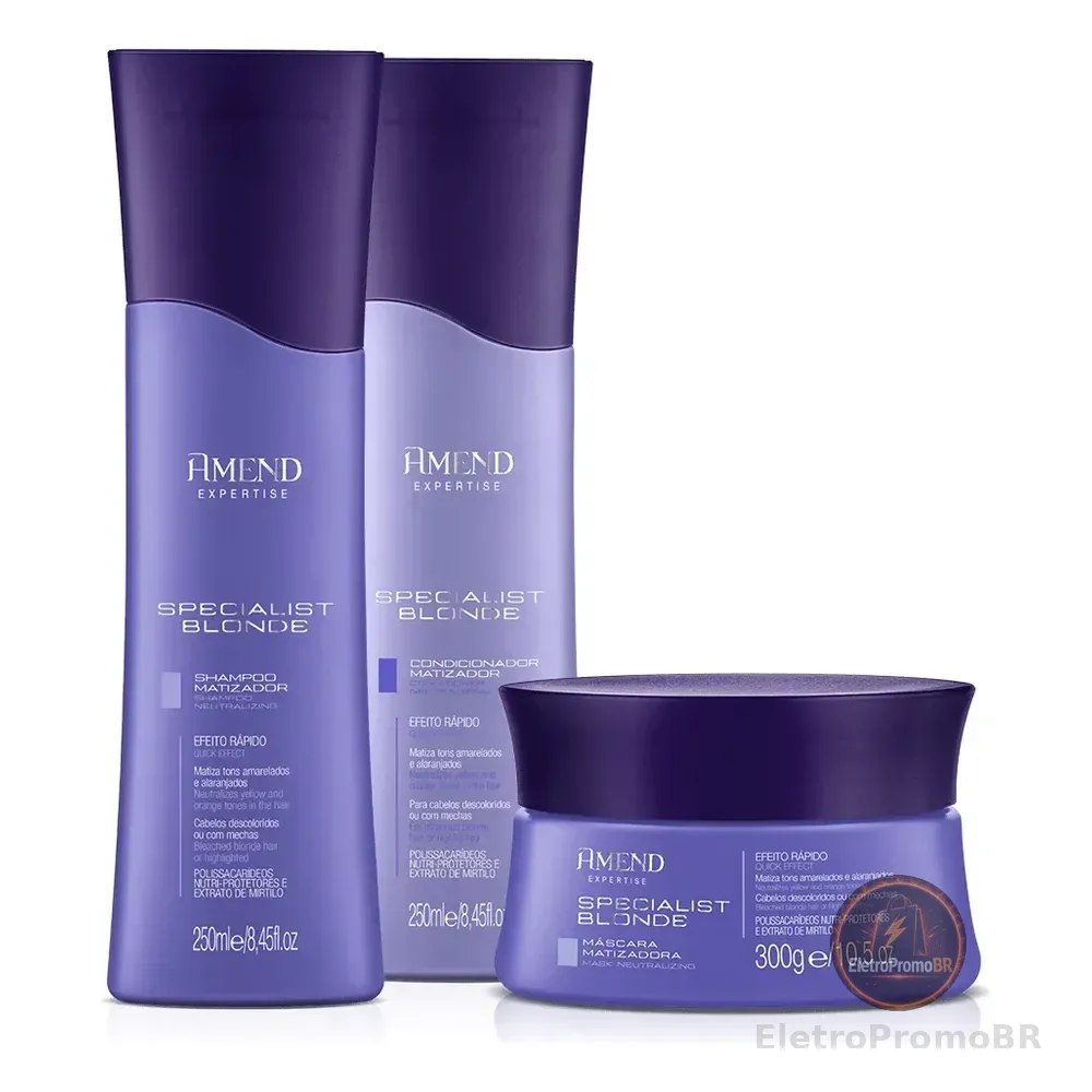 Kit Shampoo, Condicionador, Máscara| Amend Specialist Blonde