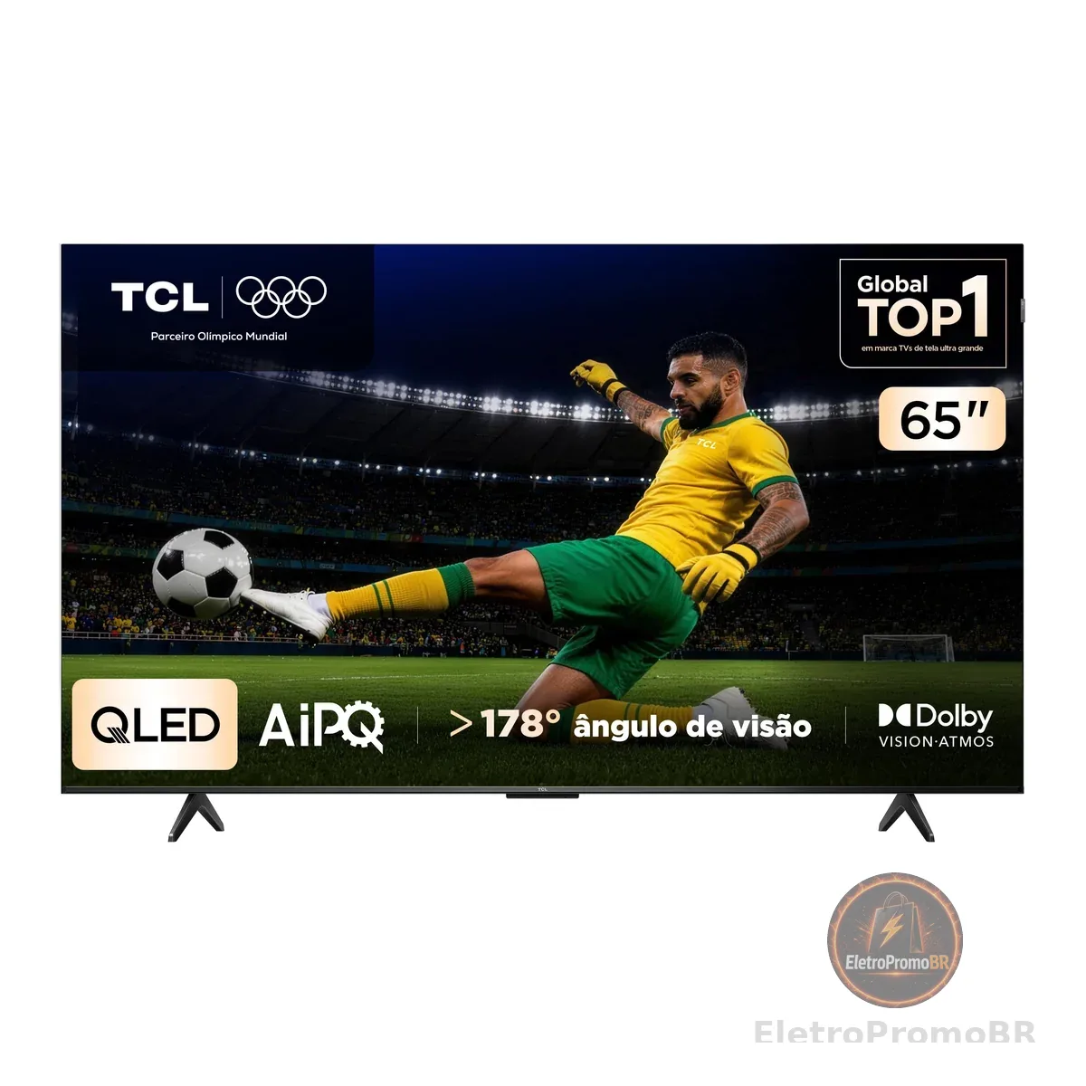 Smart TV TCL 65 Polegadas QLED 4K P7K WiFi Bluetooth Google TV HDR10+ Dolby Atmos Dolby Vision 65P7K