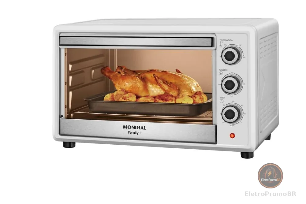 MONDIAL Forno Elétrico 42L Family II, Branco/Inox, 1600W, 220V - FRN-42-W