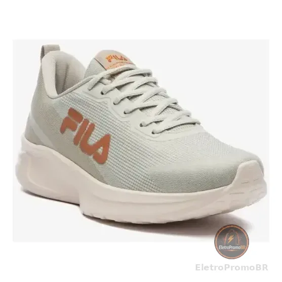 Tênis Fila Vector Feminino Esportivo Caminhada Original Bege Logo 34,0 Br